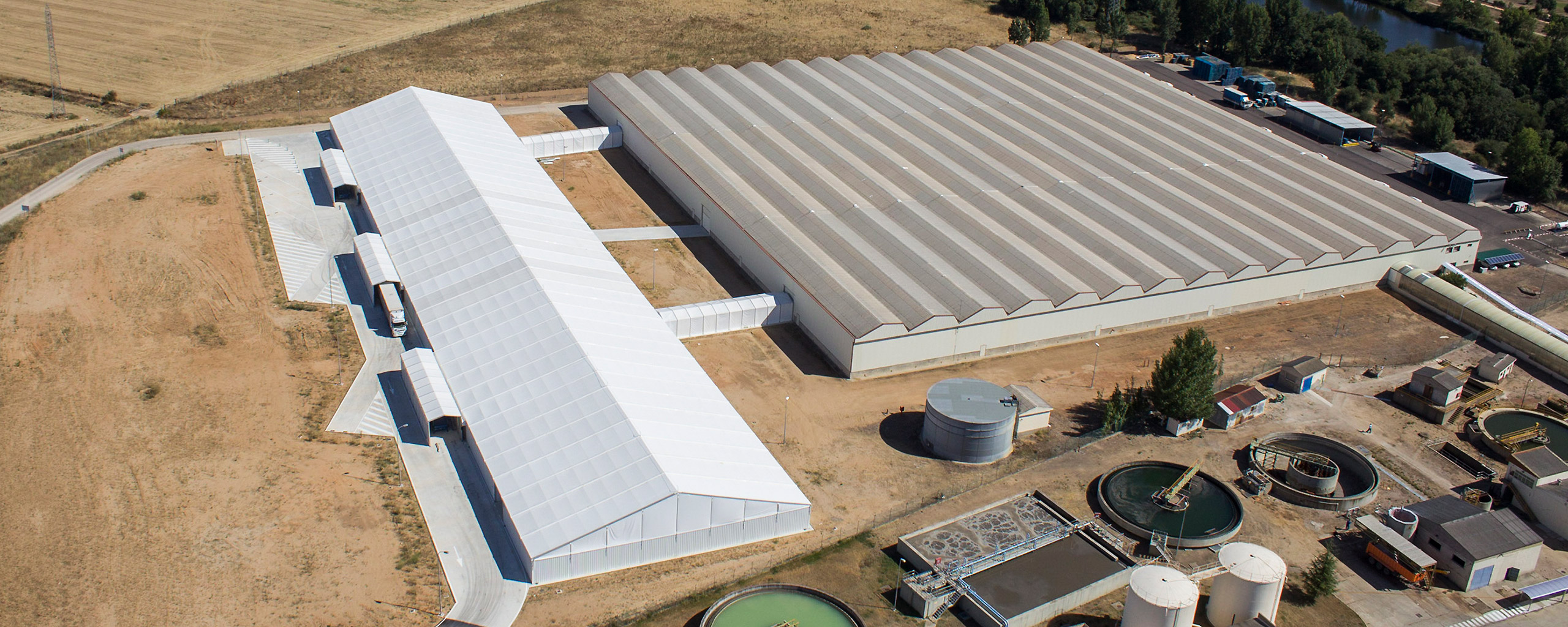 Kimberly Clark Storage Halls - a very big tent in terms of length - birds eye view